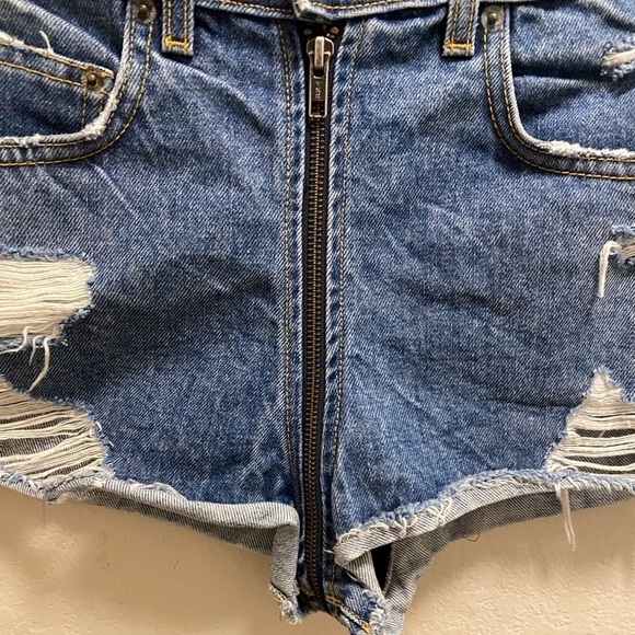 Carmar Blue Helen Exposed Zipper Denim Shorts Size 27 - Picture 7 of 14